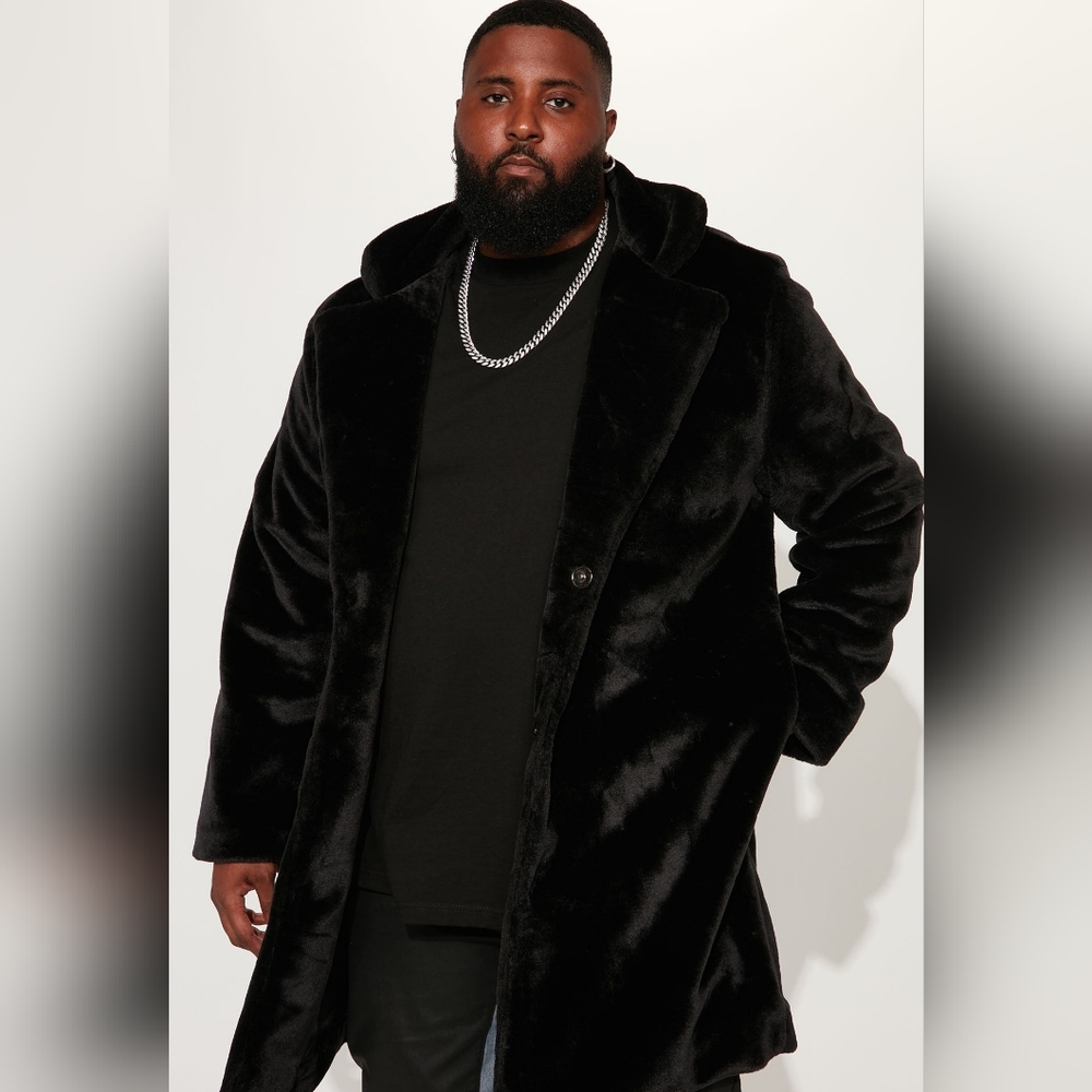 Teddy Faux Fur Coat Black